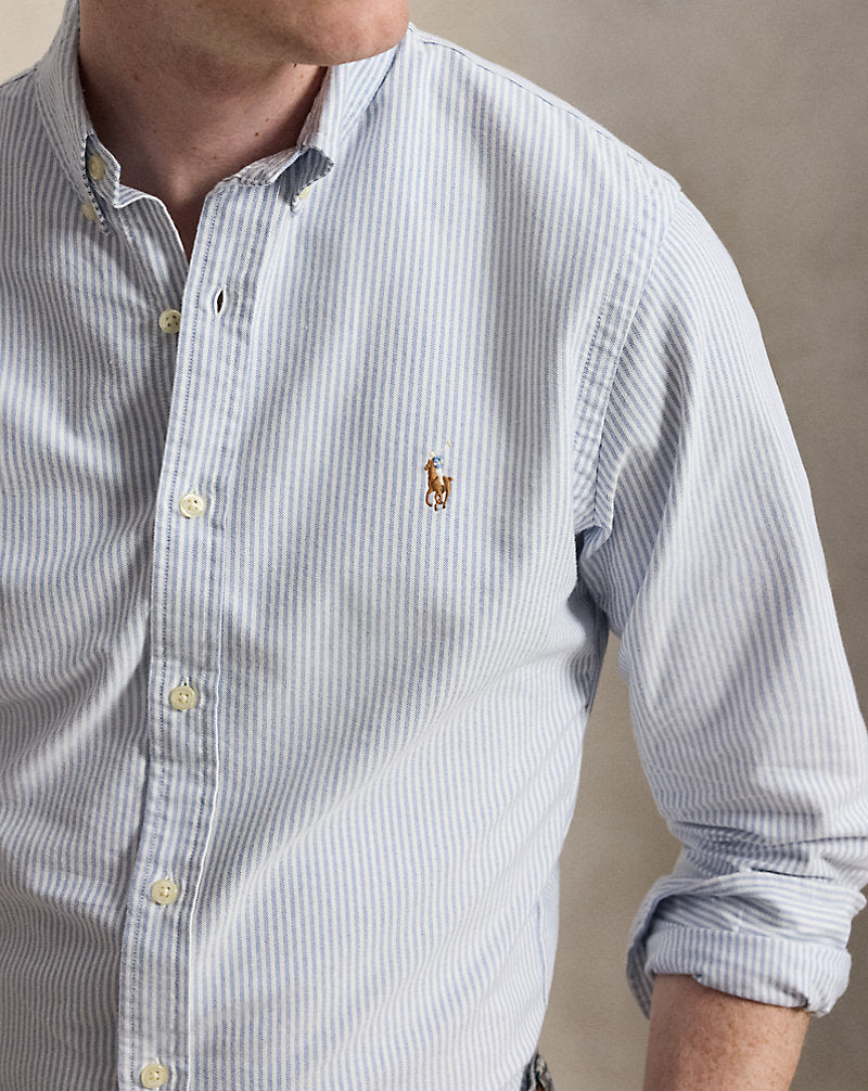 Slim Fit Striped Oxford Shirt Blue/White
