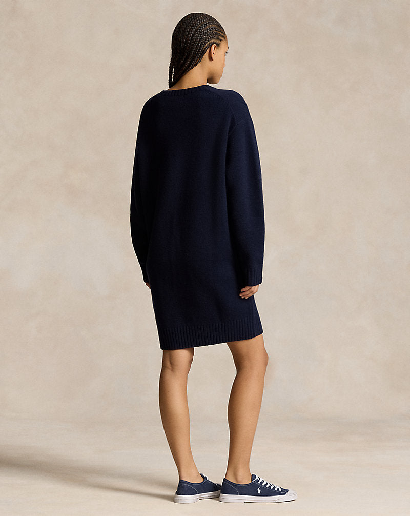 Polo Bear Crewneck Sweater Dress Hunter Navy