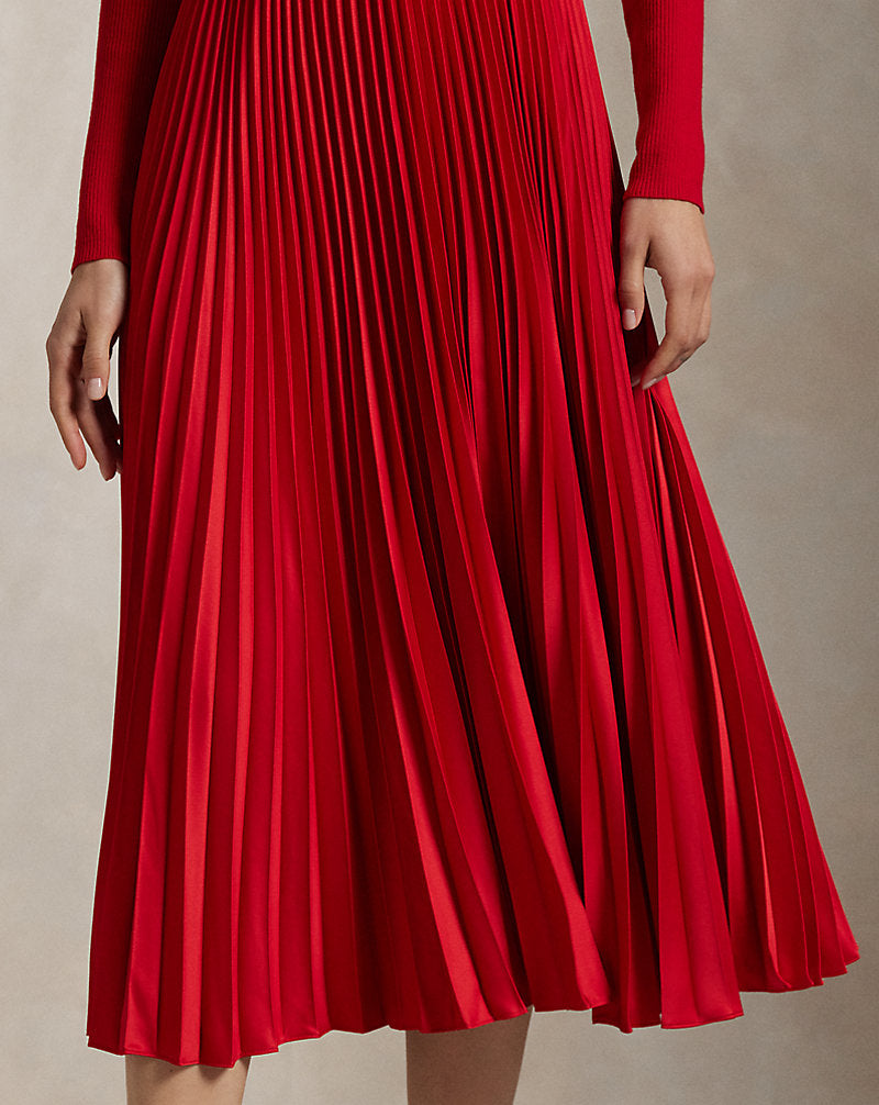 Jumper-Bodice Long-Sleeve Dress RL2000 Red