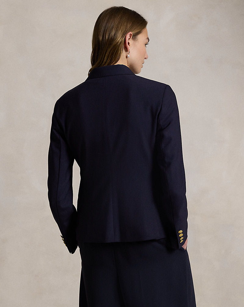 Double-Breasted Stretch-Wool Blazer Navy