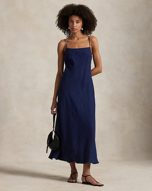 Linen Sleeveless A-Line Dress