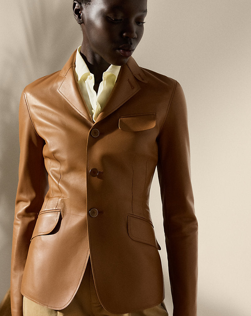 Hollis Lambskin Jacket Caramel