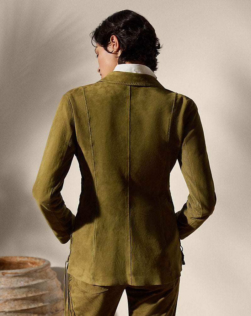 Jessamine Lamb-Suede Jacket Moss
