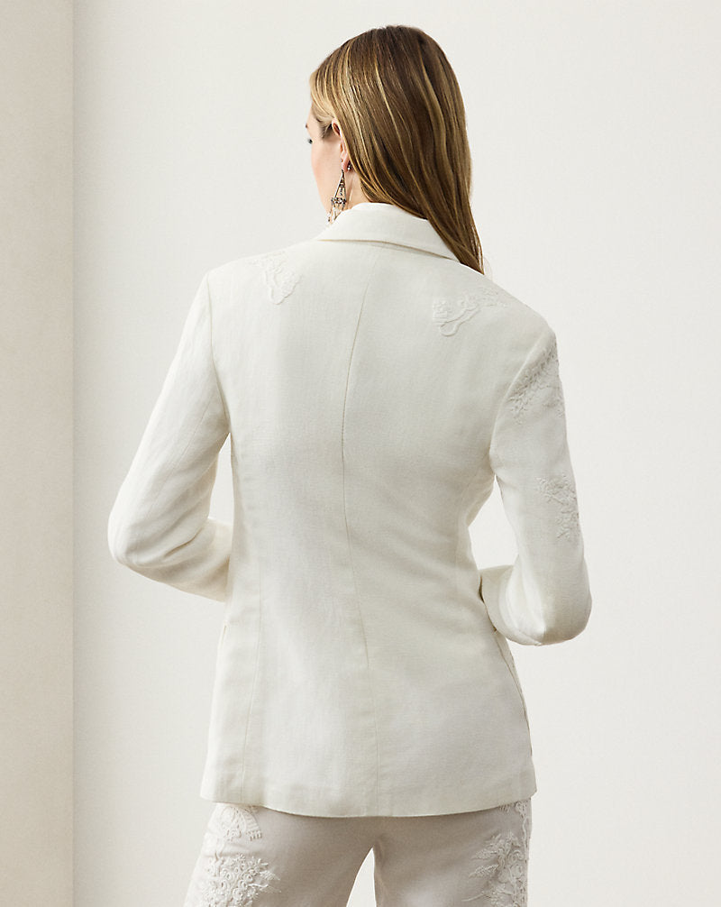 Collen Embroidered Micro-Piqu¨¦ Jacket Cream
