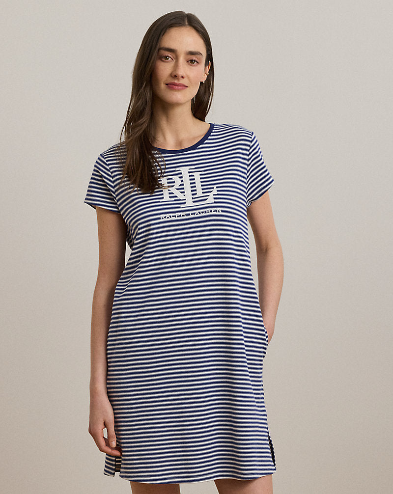 Logo Striped Interlock Sleep T-Shirt Blue Stripe