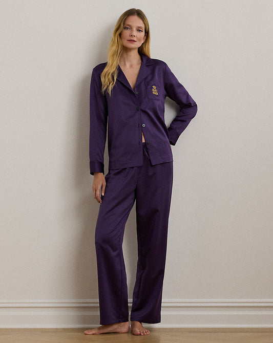 Satin Sleep Set Aubergine