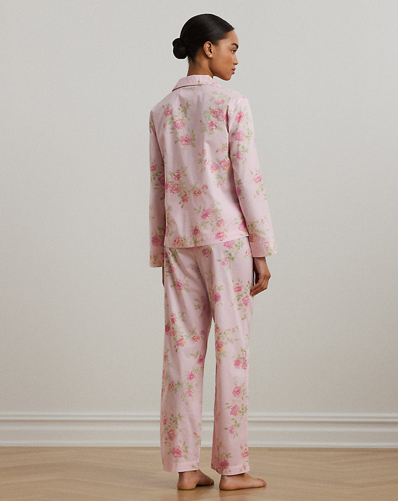 Floral Cotton-Blend Lawn Sleep Set Pink Floral