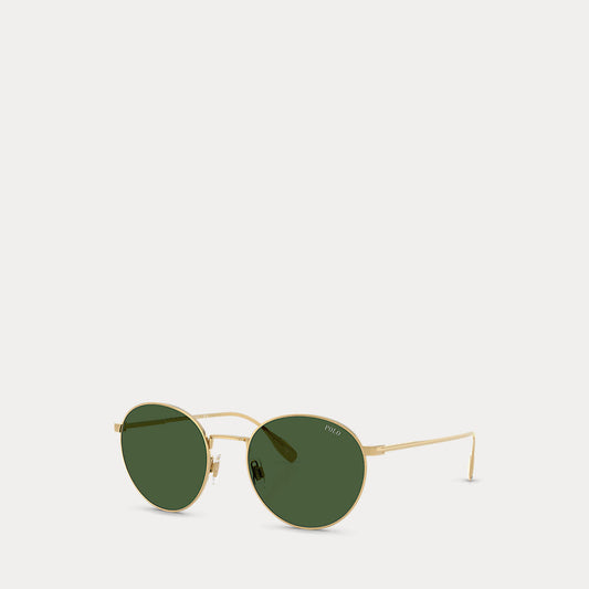 Heritage Rowing-Stripe Round Sunglasses Shiny Gold