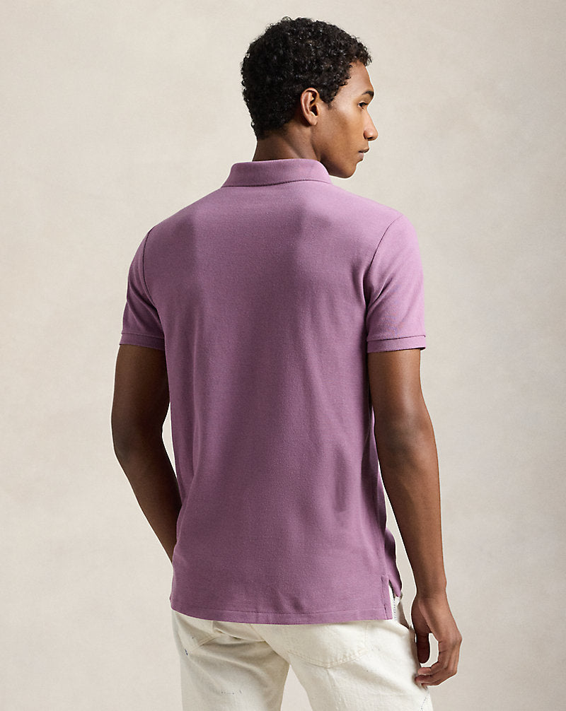 Custom Slim Fit Mesh Polo Shirt Tea Rose