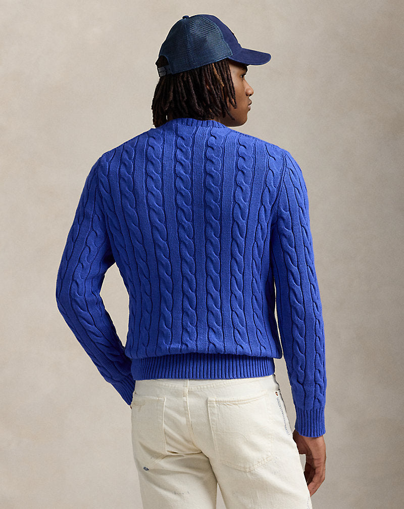 Cable-Knit Cotton Jumper Bluebell Bloom