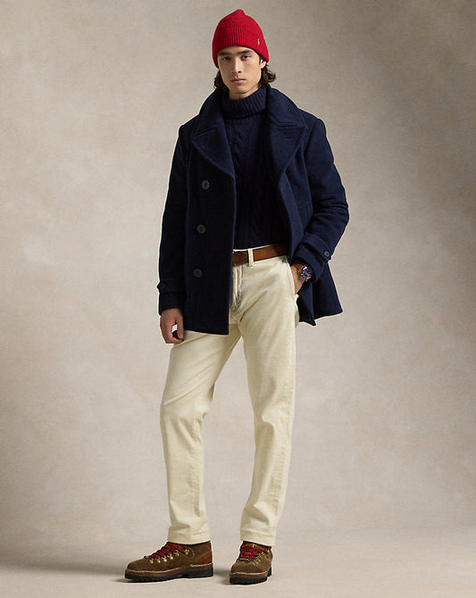 Stretch Straight Fit Corduroy Trouser Guide Cream