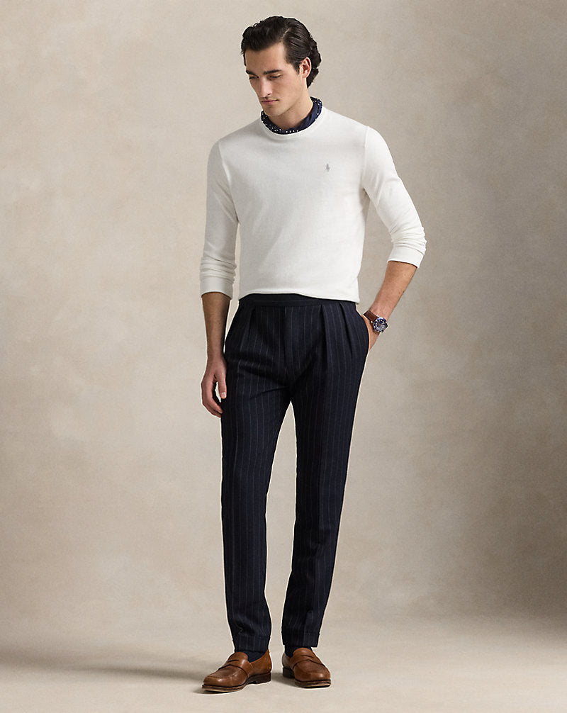 Slim Fit Textured Cotton Jumper Deckwash White