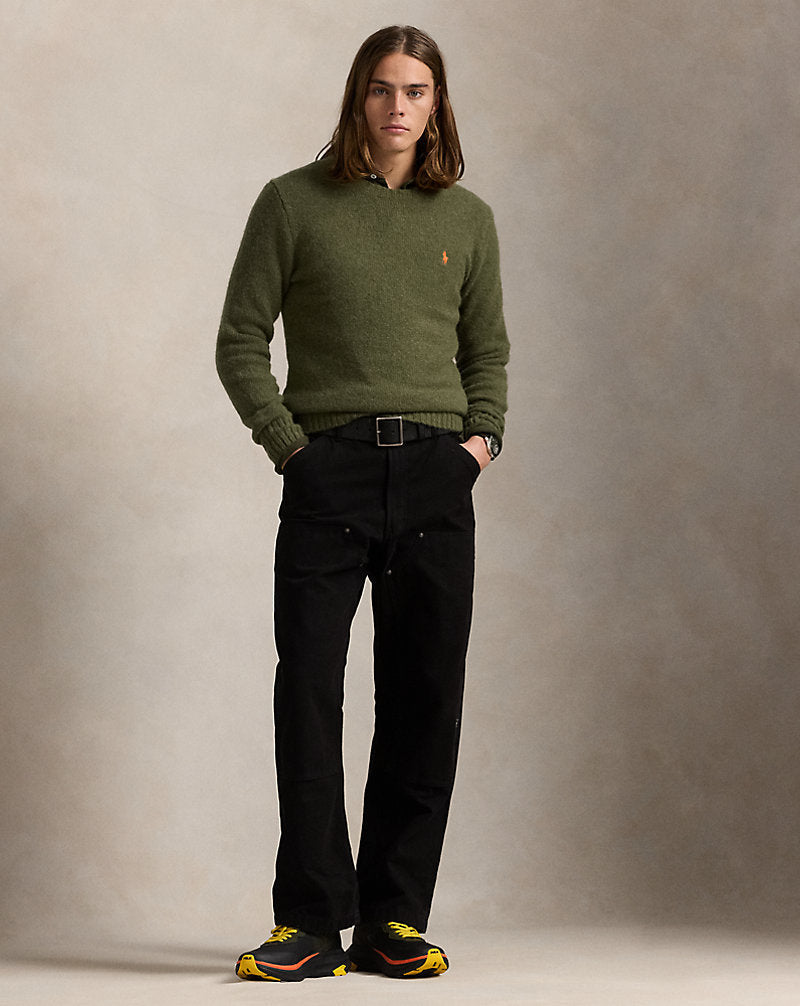 Textured Crewneck Jumper New Olive