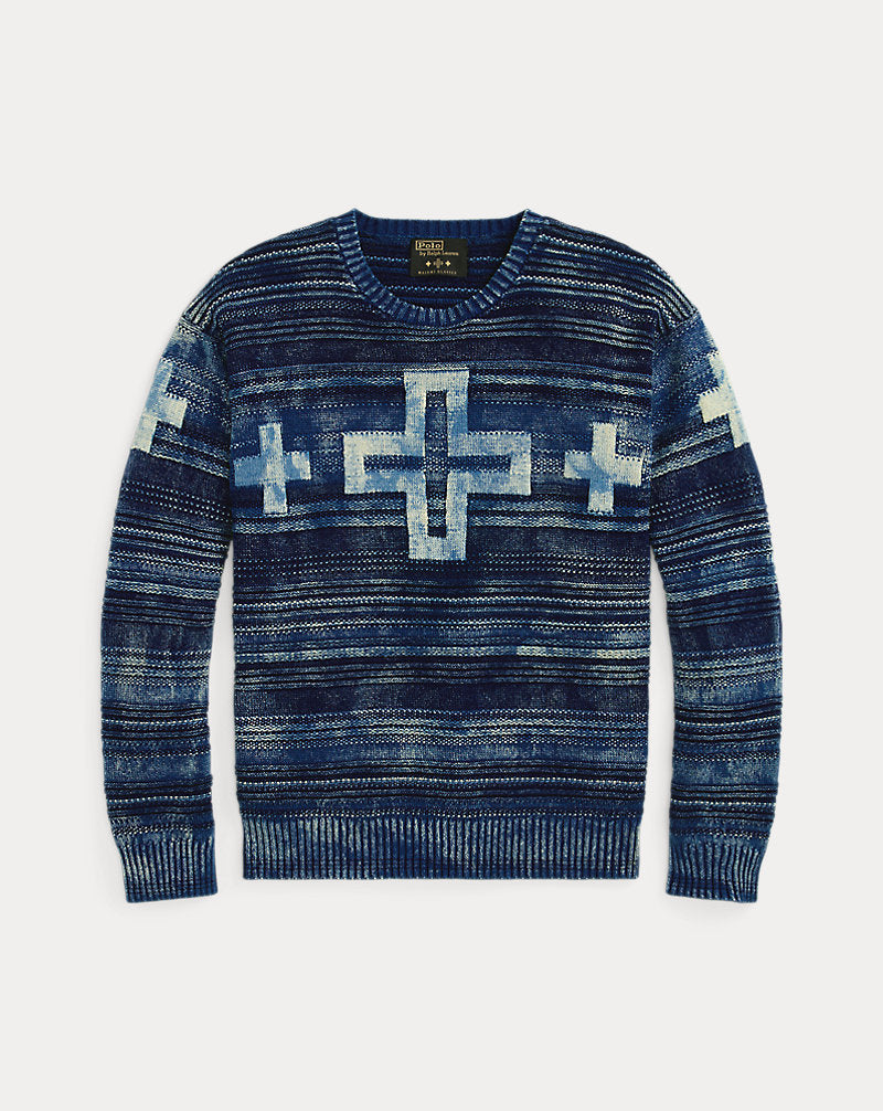 Naiomi Glasses Cotton Jumper Indigo Combo