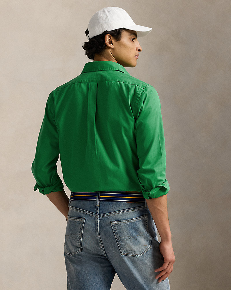 Custom Fit Twill Shirt Cruise Green