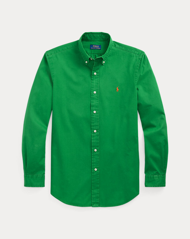 Custom Fit Twill Shirt Cruise Green