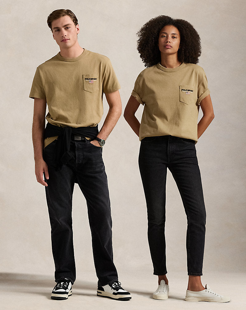 Classic Fit Polo Sport Pocket T-Shirt Desert Khaki/Polo Black