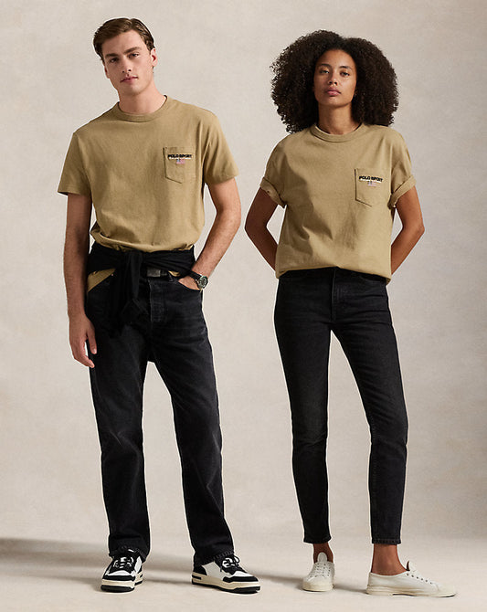 Classic Fit Polo Sport Pocket T-Shirt Desert Khaki/Polo Black
