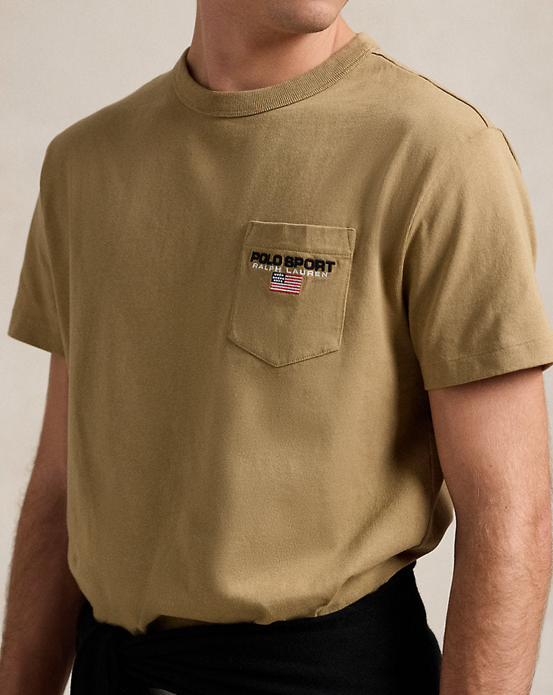 Classic Fit Polo Sport Pocket T-Shirt Desert Khaki/Polo Black