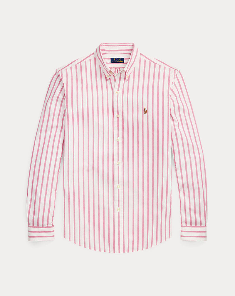 Slim Fit Striped Oxford Shirt Pink/White