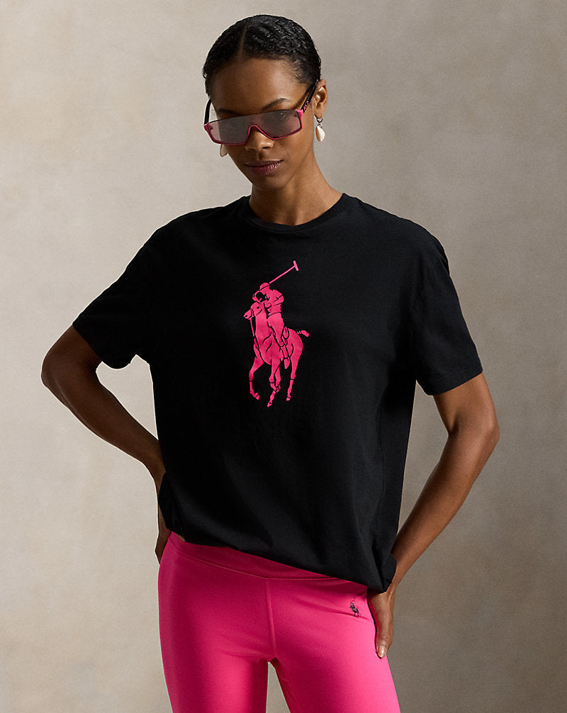 Pink Pony Classic Fit Jersey T-Shirt Polo Black