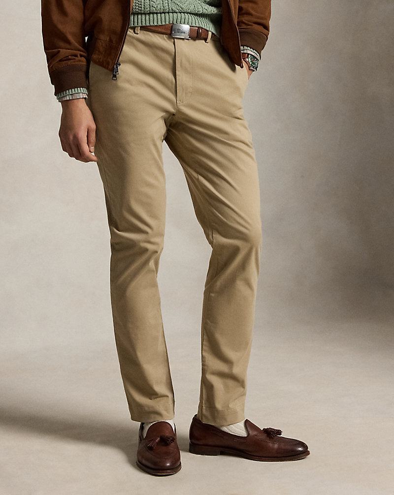 Jarrett Stretch Slim Fit Sateen Trouser Khaki Hill