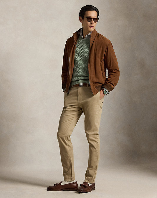 Jarrett Stretch Slim Fit Sateen Trouser Khaki Hill