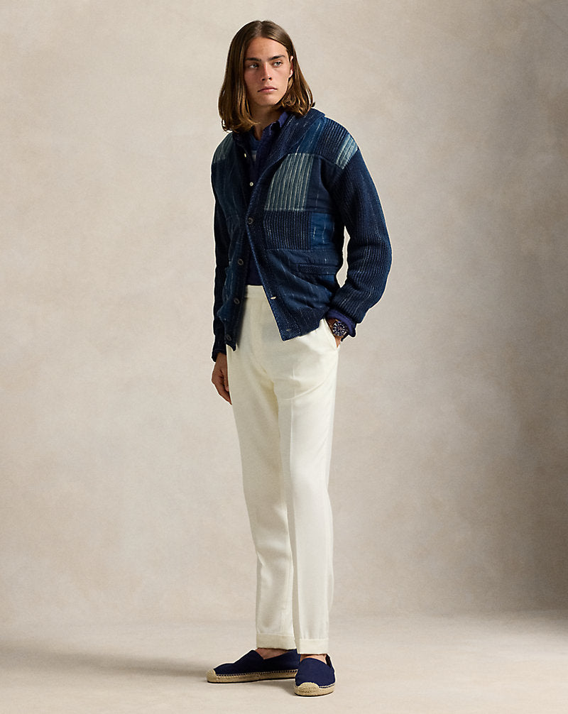 Patchwork Cotton Shawl Cardigan Indigo Combo