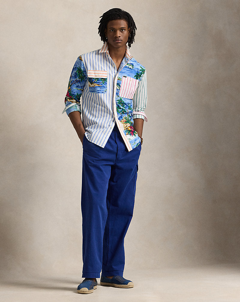 Classic Fit Patchwork Oxford Workshirt Tropical Patchwork