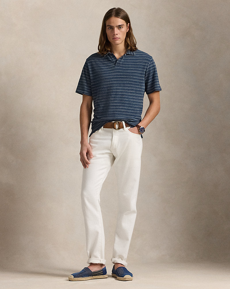 Standard Fit Striped Jersey Polo Shirt Dark Indigo Txt Stripe