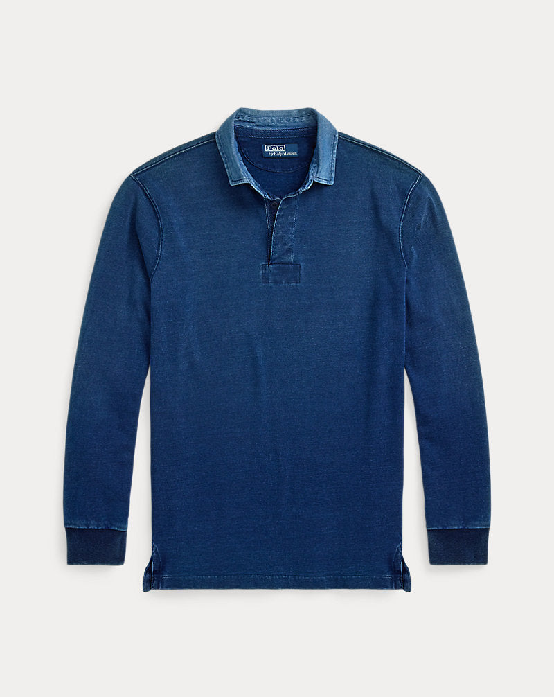 Classic Fit Indigo Jersey Rugby Shirt Dark Indigo