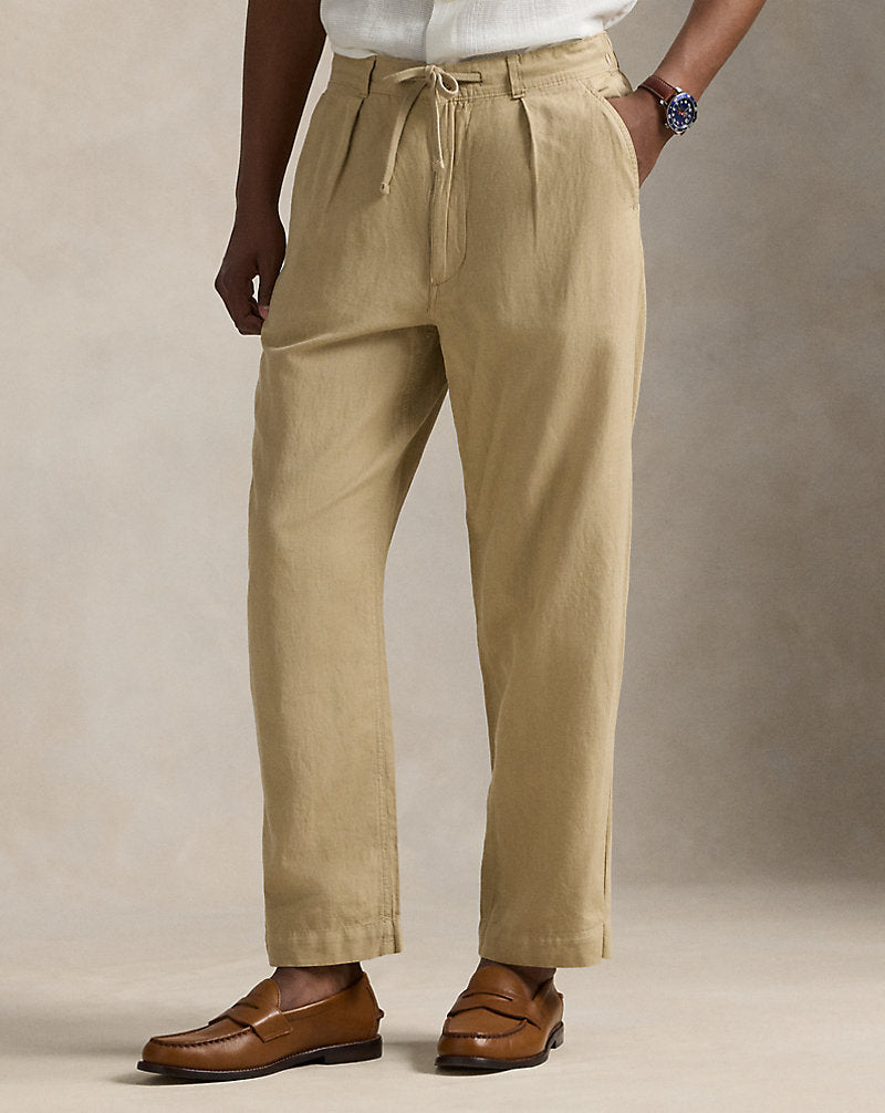 Polo Prepster Linen-Cotton Easy Trouser Coastal Beige