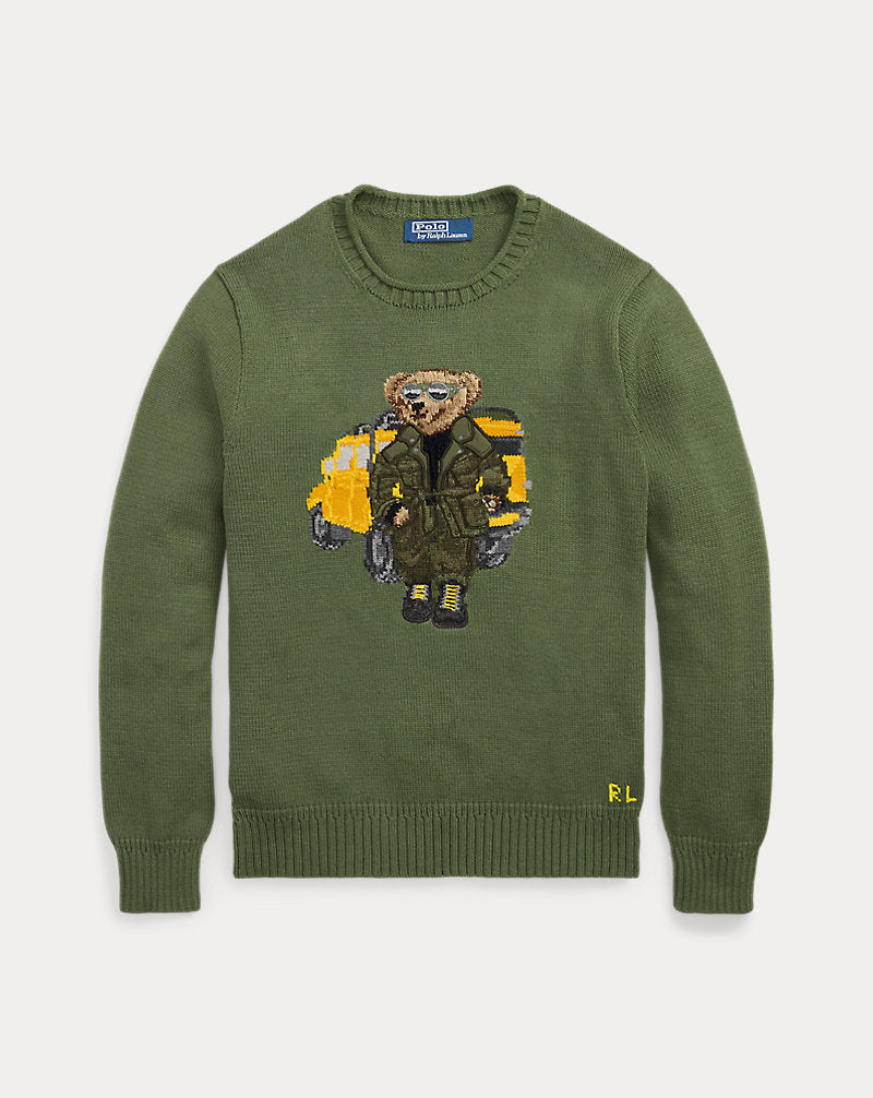 Polo Bear Rollneck Jumper New Olive Defender Bear