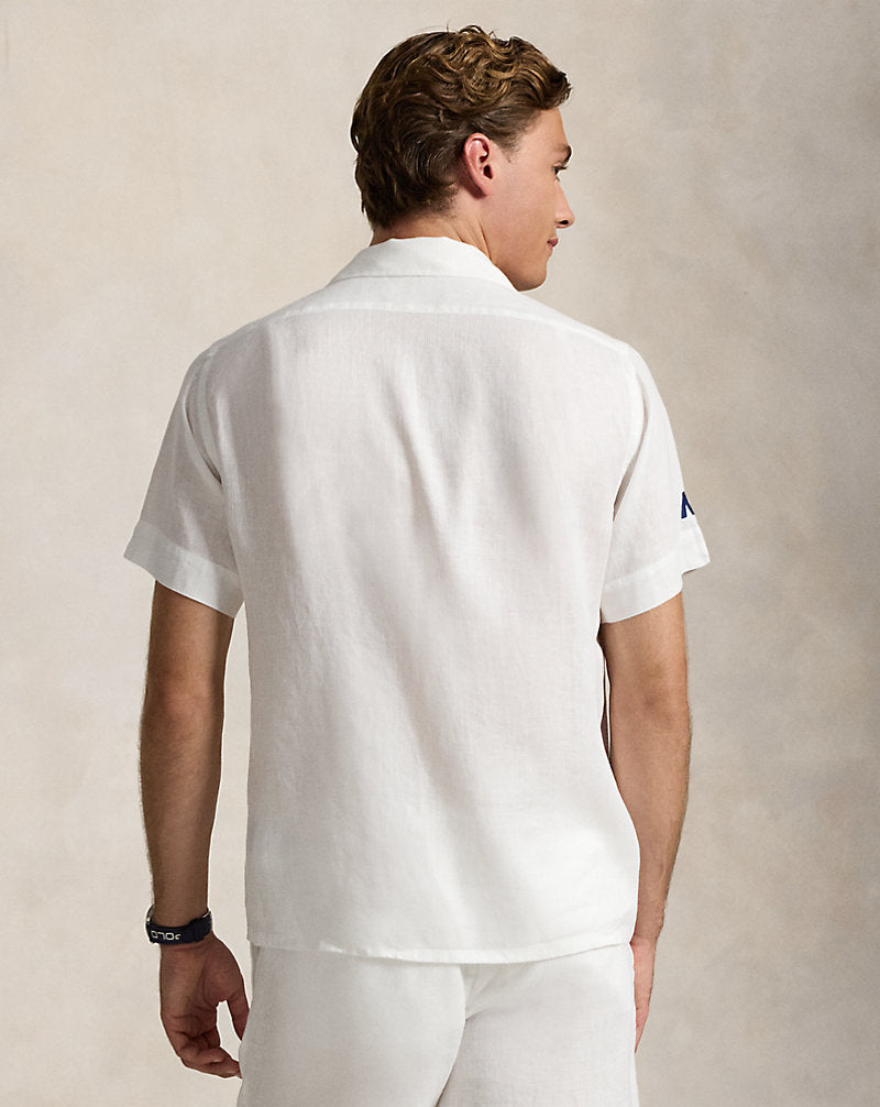 Australian Open Linen-Blend Camp Shirt White