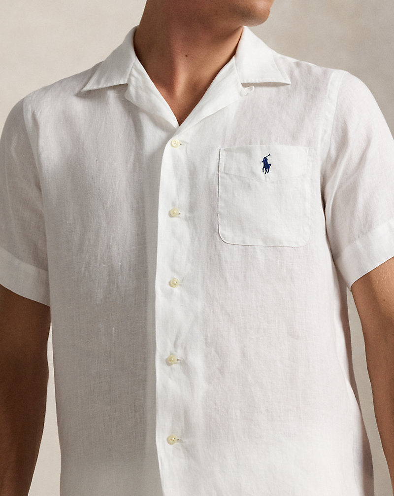Australian Open Linen-Blend Camp Shirt White