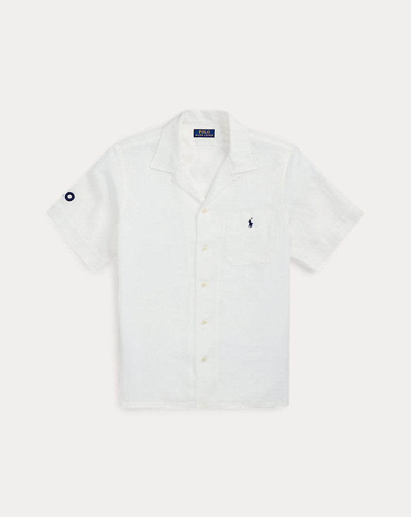 Australian Open Linen-Blend Camp Shirt White