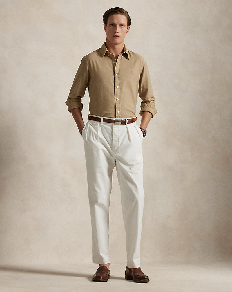 Custom Fit Garment-Dyed Dobby Shirt Surrey Tan