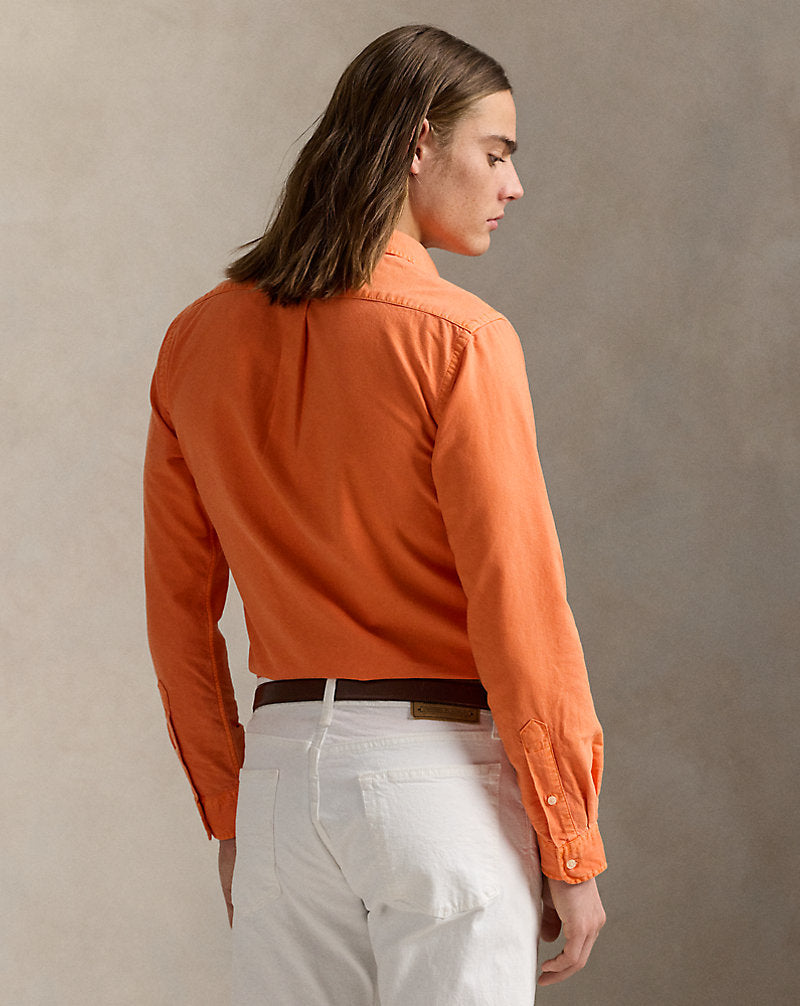 Slim Fit Garment-Dyed Oxford Shirt Spring Melon