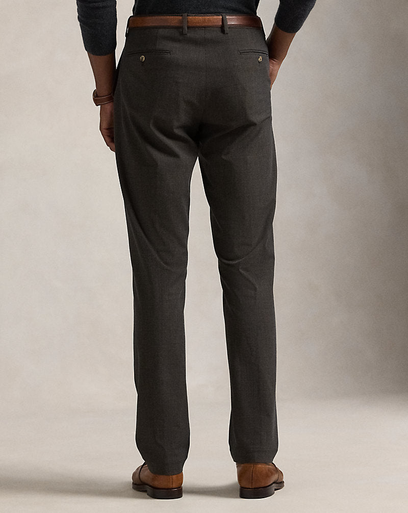Slim Fit Performance Twill Trouser Brown Glen Plaid