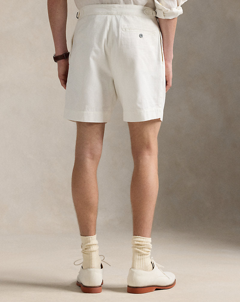 18 cm Relaxed Fit Pleated Twill Short Deckwash White