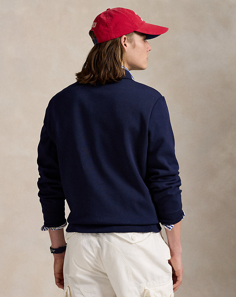 Double-Knit Mesh Collared Sweatshirt Cruise Navy Multi