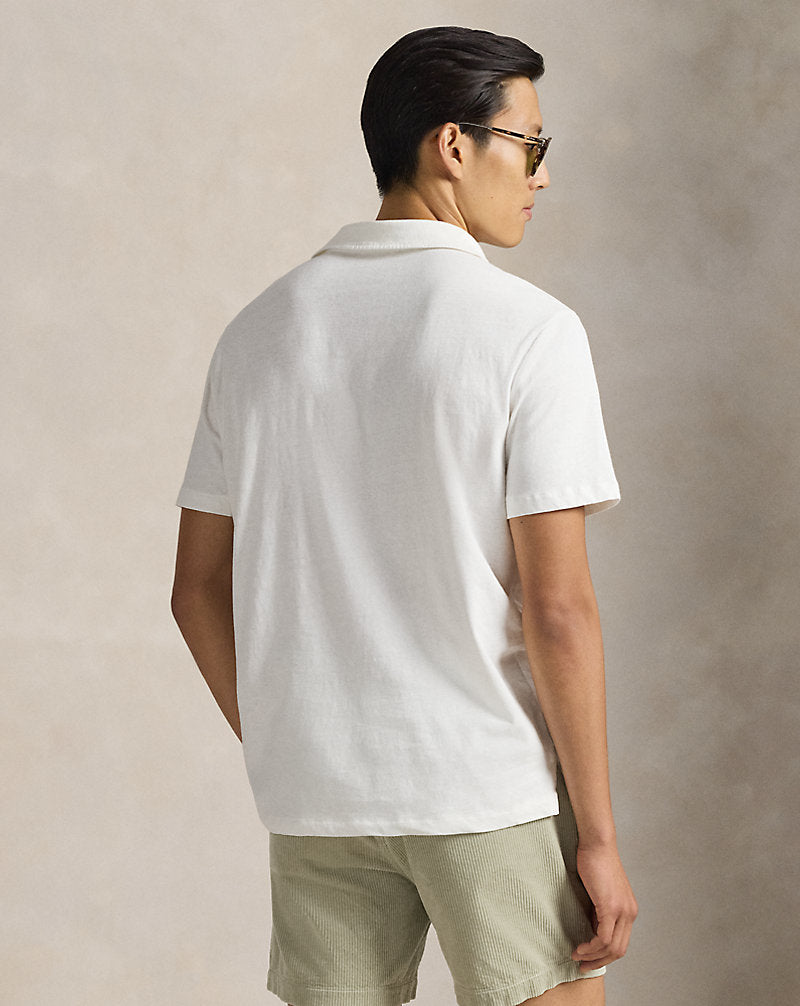 Standard Fit Cotton-Linen Polo Shirt Nevis