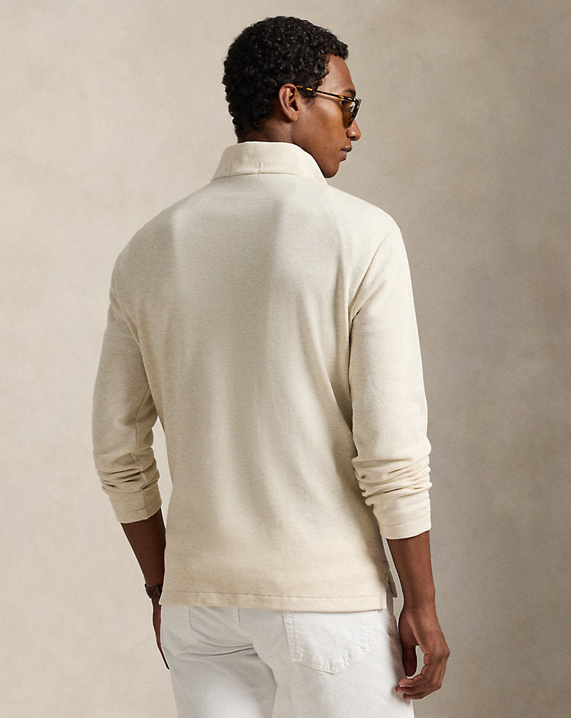 Jacquard Quarter-Zip Pullover Chalk Heather
