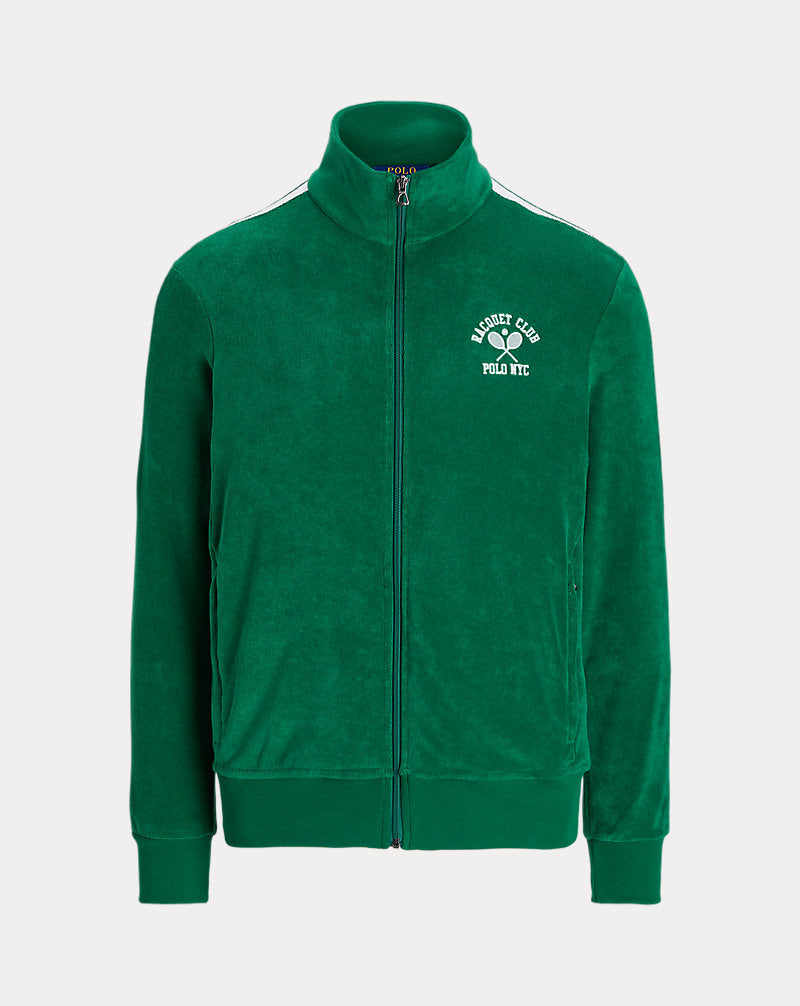 Embroidered Terry Track Jacket Tennis Green