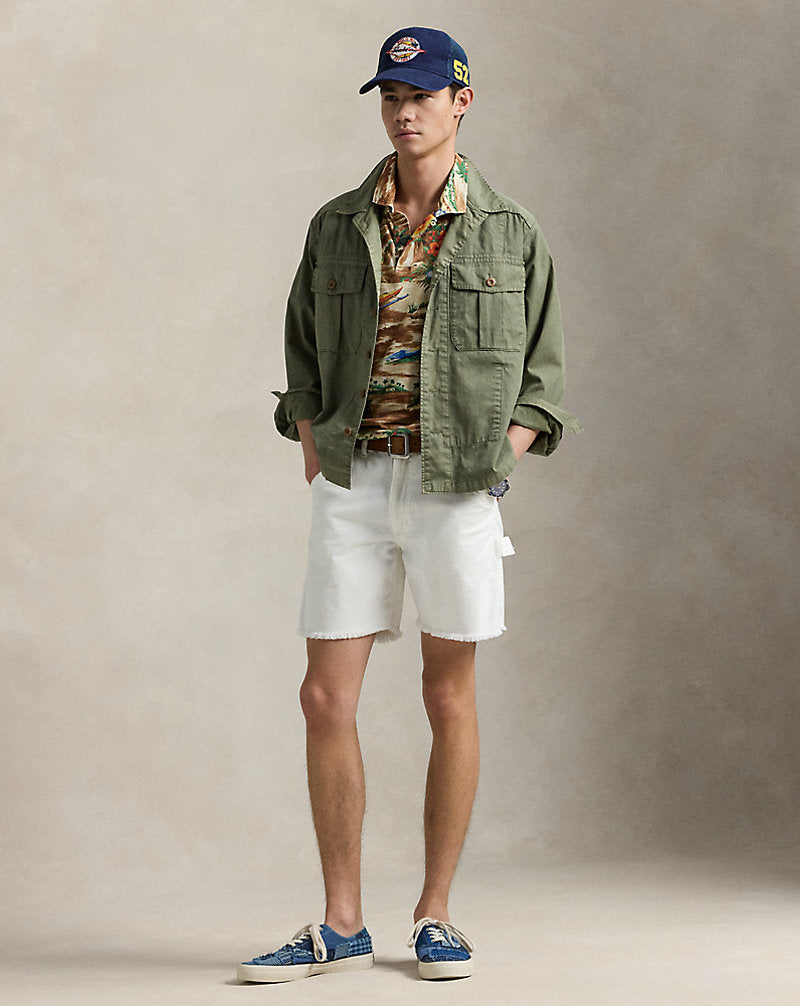 Classic Fit Tropical Linen-Cotton Polo Outrigger Scenenic