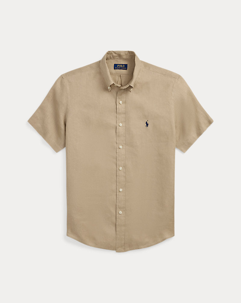 Custom Fit Linen Shirt Coastal Beige