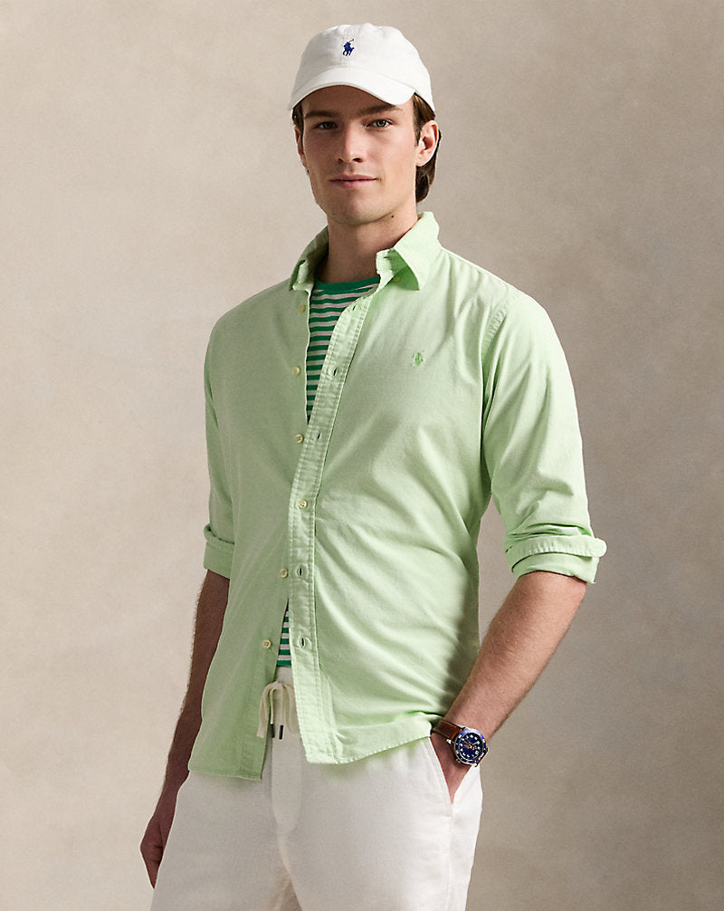Custom Fit Mineral-Dyed Oxford Shirt Leaf