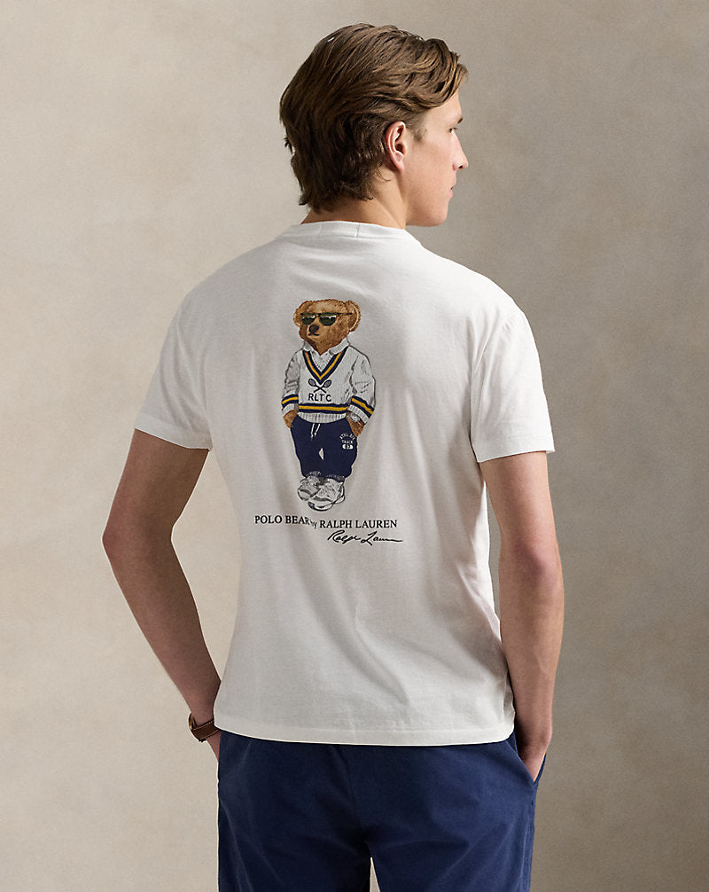 Custom Slim Fit Polo Bear Jersey T-Shirt White Heritage
