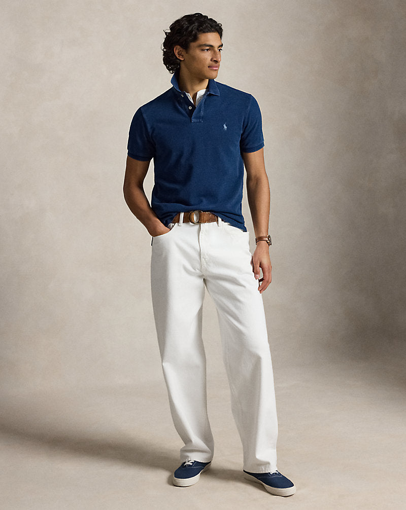 Custom Slim Fit Indigo Mesh Polo Shirt Dark Indigo/c7503