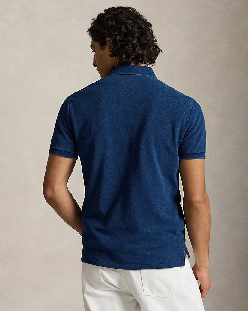 Custom Slim Fit Indigo Mesh Polo Shirt Dark Indigo/c7503